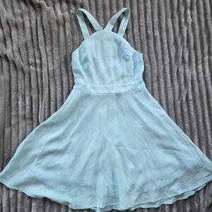 Elegant Light Blue Sleeveless Dress Xs